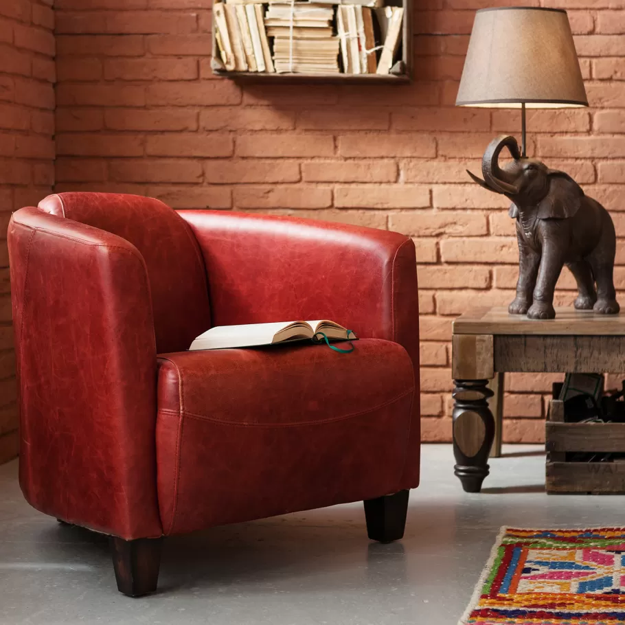 KARE Design Kasten | Fauteuils<Fauteuil Cigar Lounge Rood