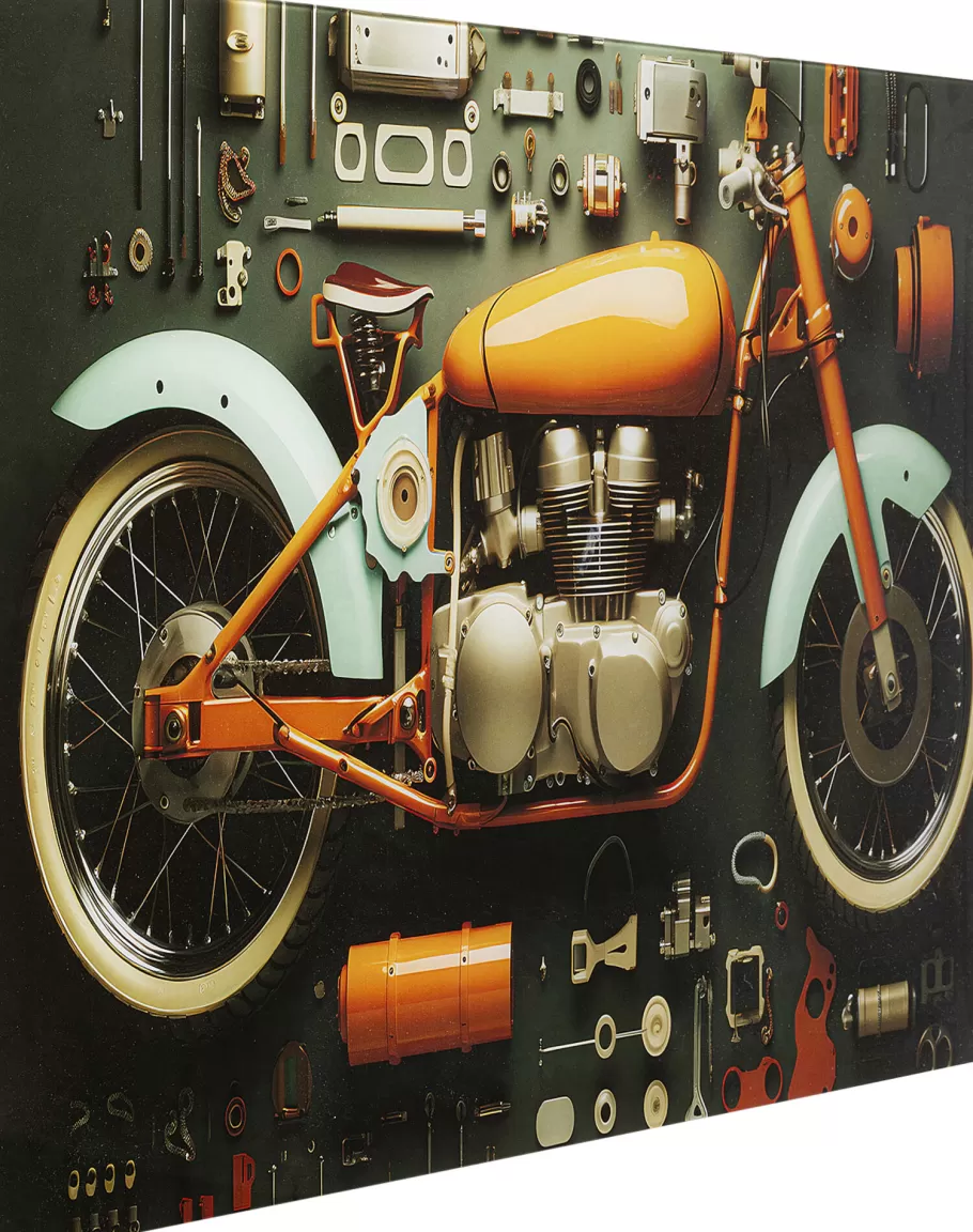 KARE Design Wanddecoratie | Kasten<Glasschilderij Garage Motorbike 60x80cm