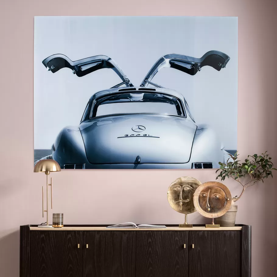 KARE Design Wanddecoratie | Kasten<Glasschilderij Oldtimer Zwart 160x120cm