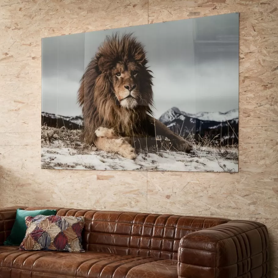 KARE Design Wanddecoratie | Kasten<Glasschilderij Proud Lion 180x120cm