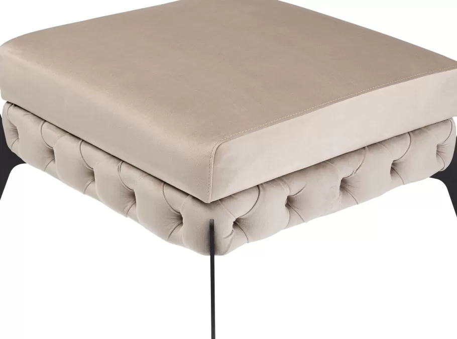 KARE Design Poefs & Krukken | Tuinmeubelen<Hocker Bellissima Velvet Taupe 80cm