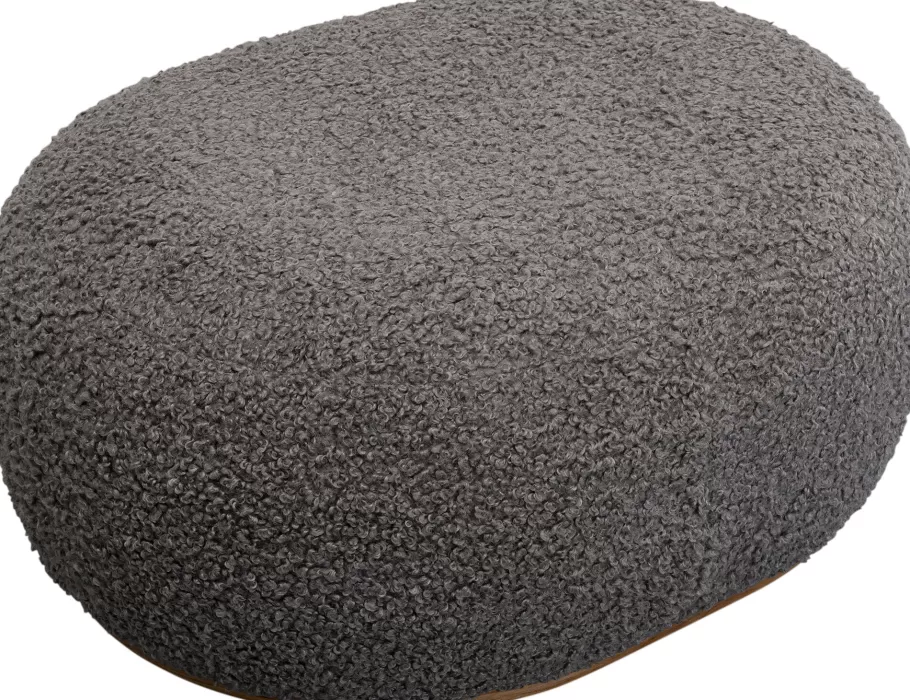 KARE Design Kasten | Tuinmeubelen<Hocker Pebble Boucle Grey 81cm