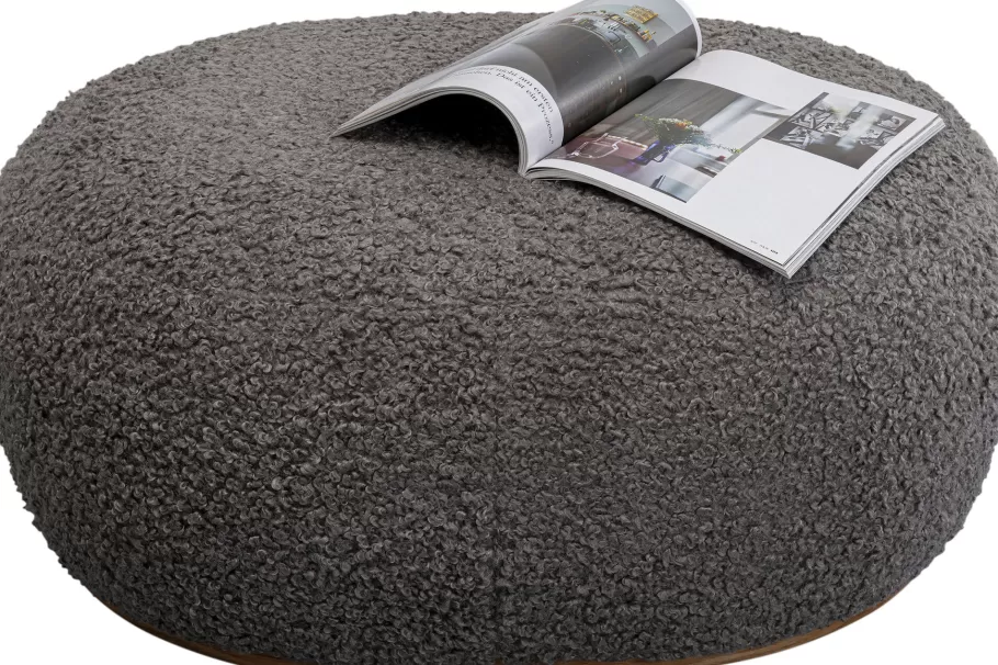 KARE Design Kasten | Tuinmeubelen<Hocker Pebble Boucle Grey 81cm