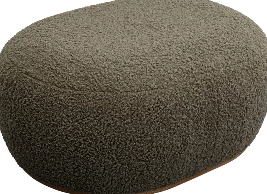 KARE Design Kasten | Banken<Hocker Pebble Boucle Olive 81cm