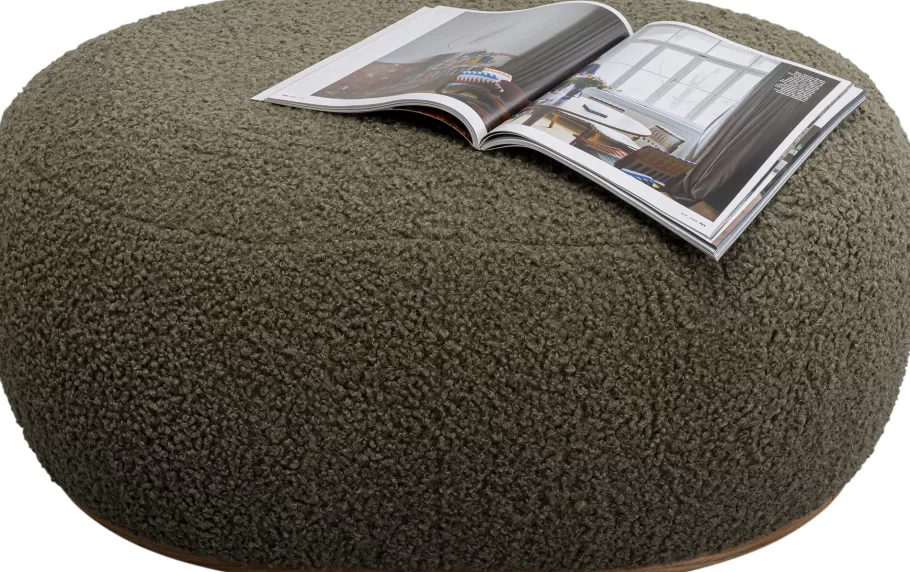 KARE Design Kasten | Banken<Hocker Pebble Boucle Olive 81cm