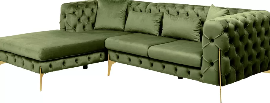 KARE Design Kasten | Banken<Hoekbank Bellissima Velvet Green Left