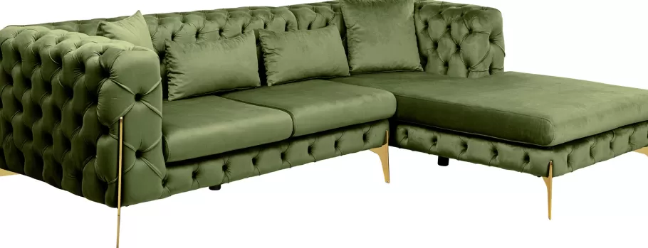 KARE Design Kasten | Banken<Hoekbank Bellissima Velvet Green Right