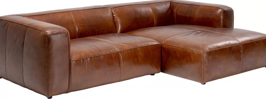 KARE Design Kasten | Tuinmeubelen<Hoekbank Cubetto Leather Brown