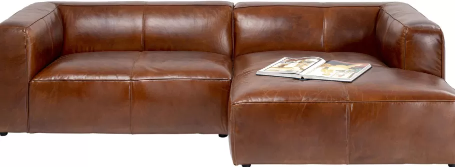 KARE Design Kasten | Tuinmeubelen<Hoekbank Cubetto Leather Brown