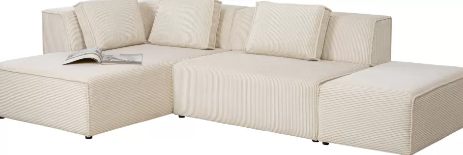 KARE Design Kasten | Tuinmeubelen<Hoekbank Infinity Ottomane Cord Cream Left