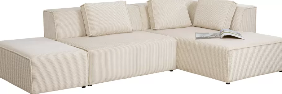 KARE Design Kasten | Tuinmeubelen<Hoekbank Infinity Ottomane Cord Cream Right