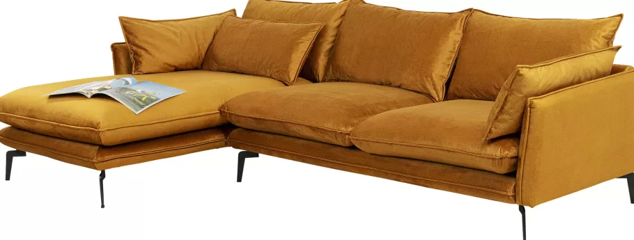 KARE Design Kasten | Tuinmeubelen<Hoekbank Monza Left Velvet Curry 296cm