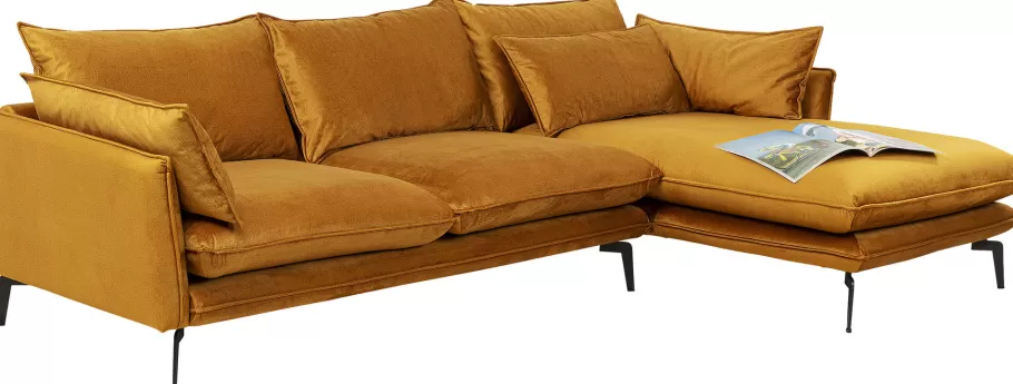 KARE Design Kasten | Tuinmeubelen<Hoekbank Monza Right Velvet Curry 296cm