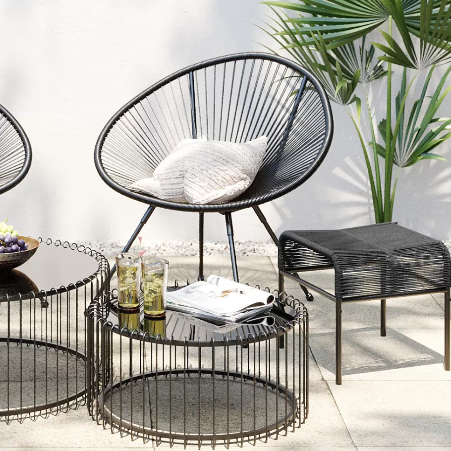 KARE Design Kasten | Tuinmeubelen<Kruk Acapulco Black