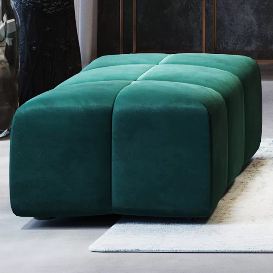 KARE Design Poefs & Krukken | Kasten<Kruk Belami Velvet Dark Green