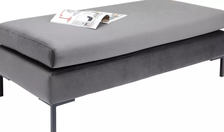 KARE Design Poefs & Krukken | Kasten<Kruk Gianni Velvet Grey Black