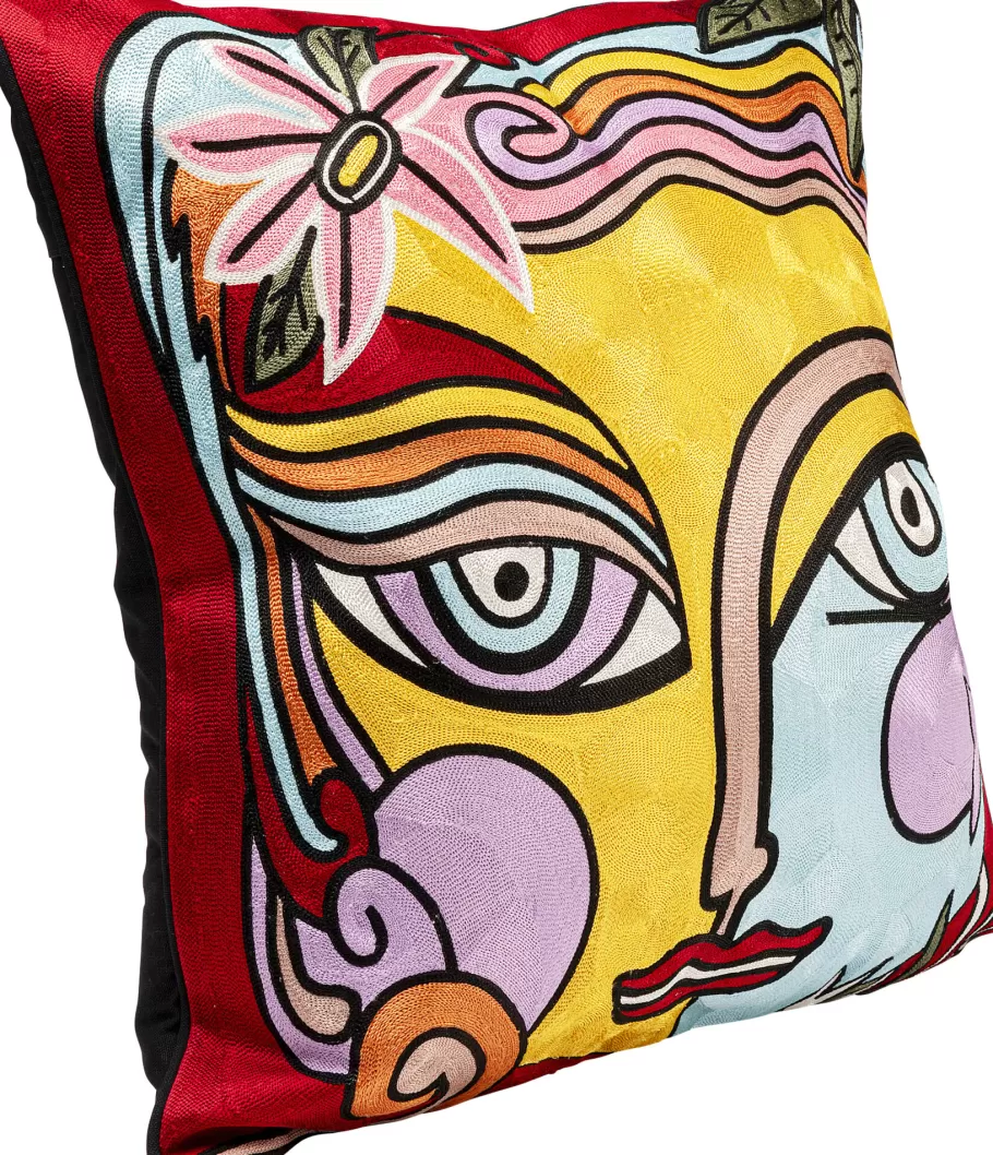 KARE Design Vloerkleden & Textiel | Kasten<Kussen Art Line Face 50x50cm