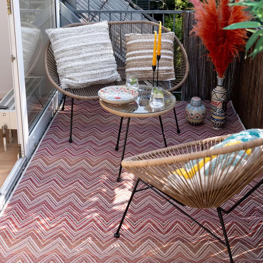 KARE Design Kasten | Tuinmeubelen<Outdoor Vloerkleed Zigzag Red 160x230cm