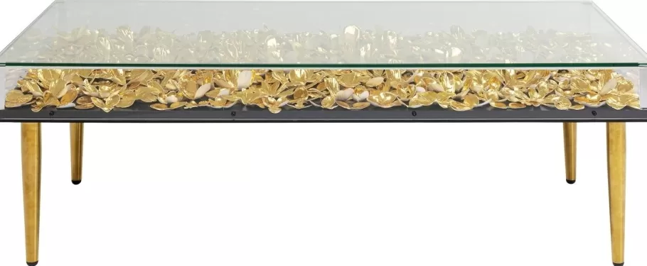 KARE Design Kasten | Tafels<Salontafel Gold Flowers 120x60cm