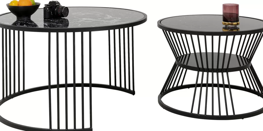 KARE Design Kasten | Tafels<Salontafel Roma Black (Set Van 2)