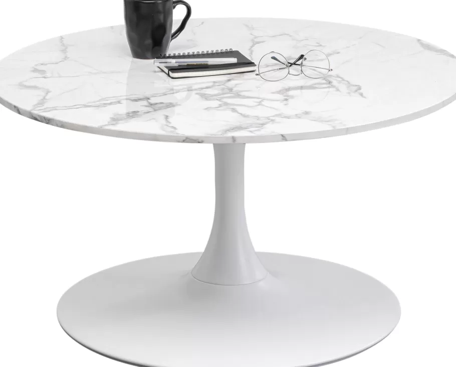 KARE Design Kasten | Tafels<Salontafel Shickeria Marble White 80cm