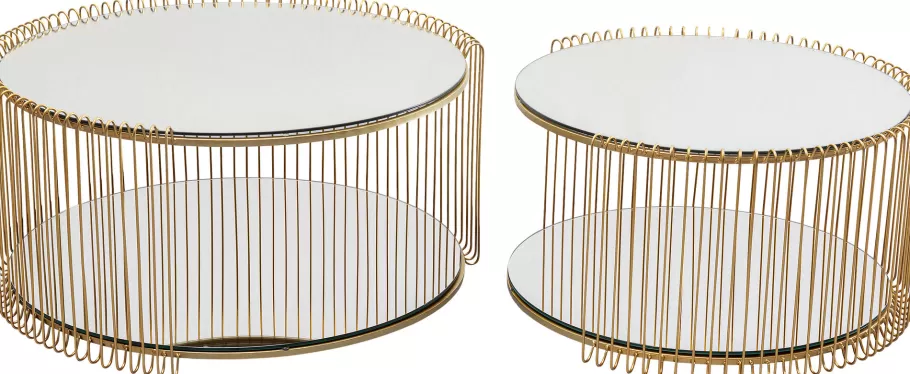 KARE Design Tafels | Tuinmeubelen<Salontafel Wire Double Brass (2/set)