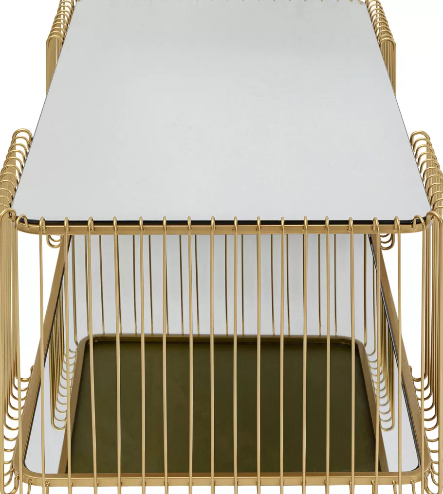 KARE Design Kasten | Tafels<Salontafel Wire Double Brass 120x60cm