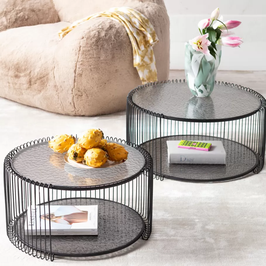 KARE Design Kasten | Tafels<Salontafel Wire Double Bubble Black (2/set)