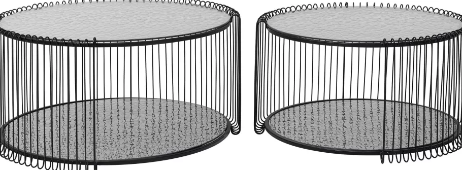 KARE Design Kasten | Tafels<Salontafel Wire Double Bubble Black (2/set)