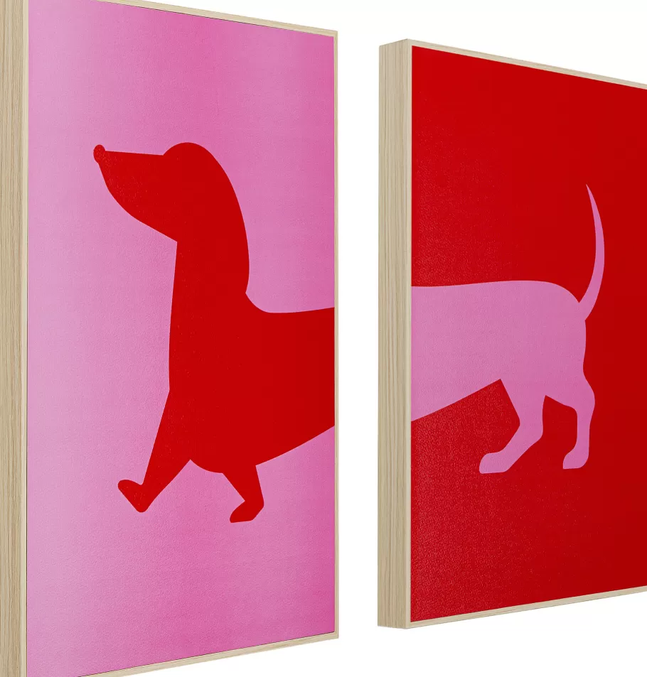 KARE Design Wanddecoratie | Kasten<Schilderij Dog Frankie Set Van 2