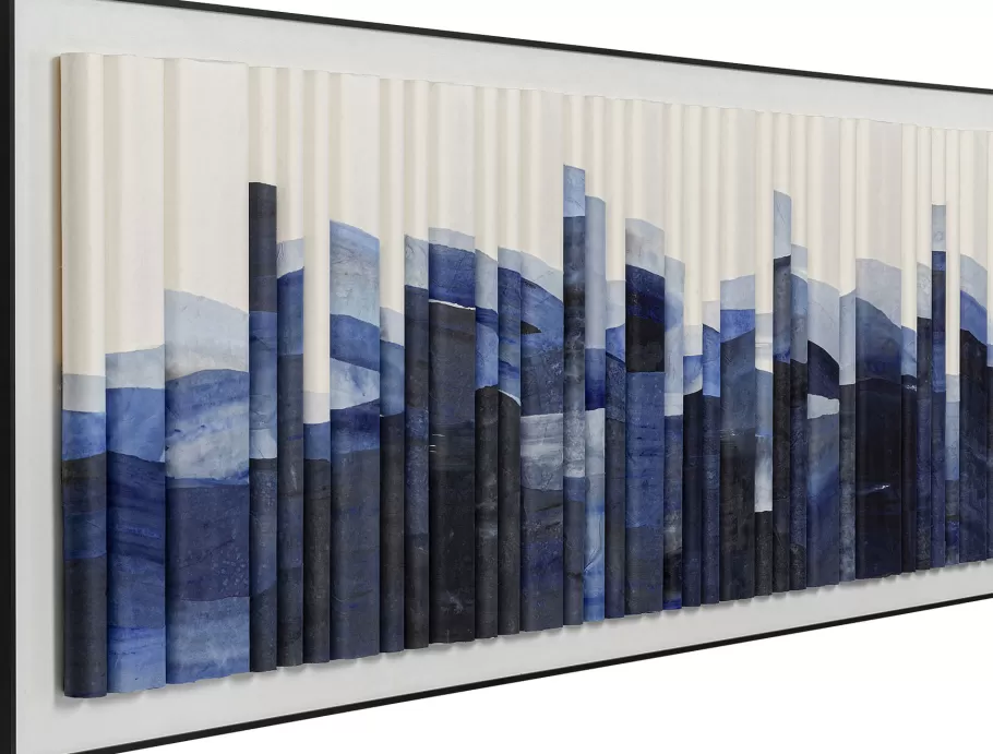 KARE Design Wanddecoratie | Kasten<Schilderij Shadow Skyline Blue 160x60cm