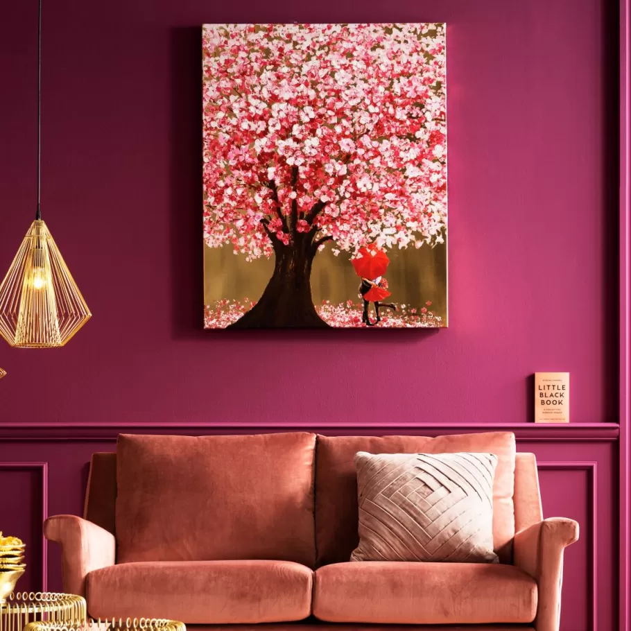 KARE Design Wanddecoratie<Schilderij Touched Flower Couple Goud-Roze 100x80cm