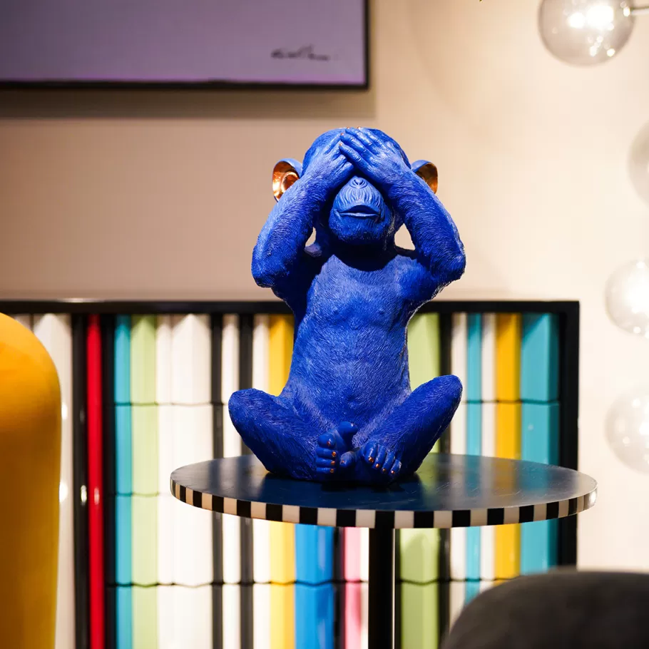 KARE Design Woondecoratie | Kasten<Spaarpot Monkey Mizaru Blauw