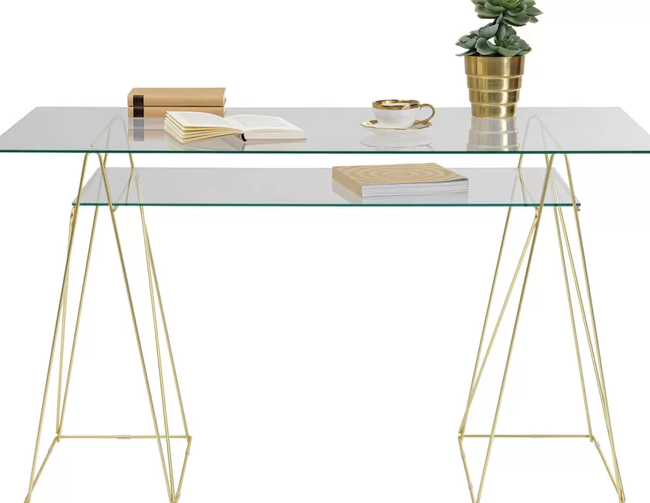 KARE Design Kasten | Tafels<Tafel Onderstel Polar (Pair) Brass Matt 31x40cm