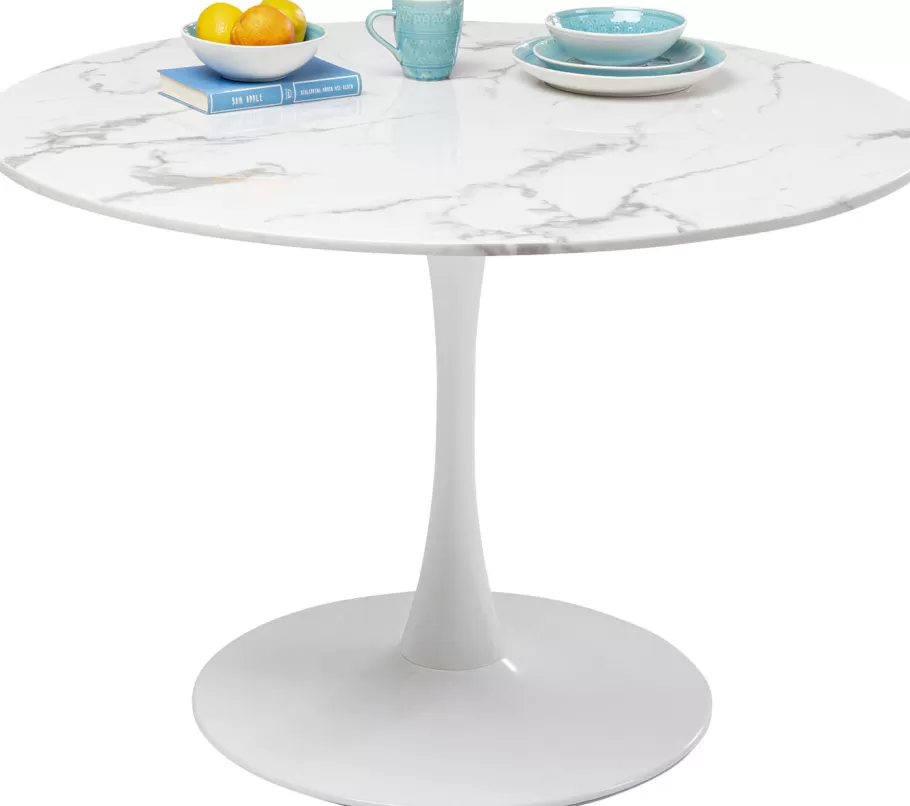 KARE Design Kasten | Tafels<Tafel Veneto Marmer Wit Ø110cm