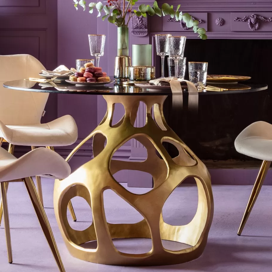 KARE Design Kasten | Tafels<Tafel Volcano Goud Ø120cm