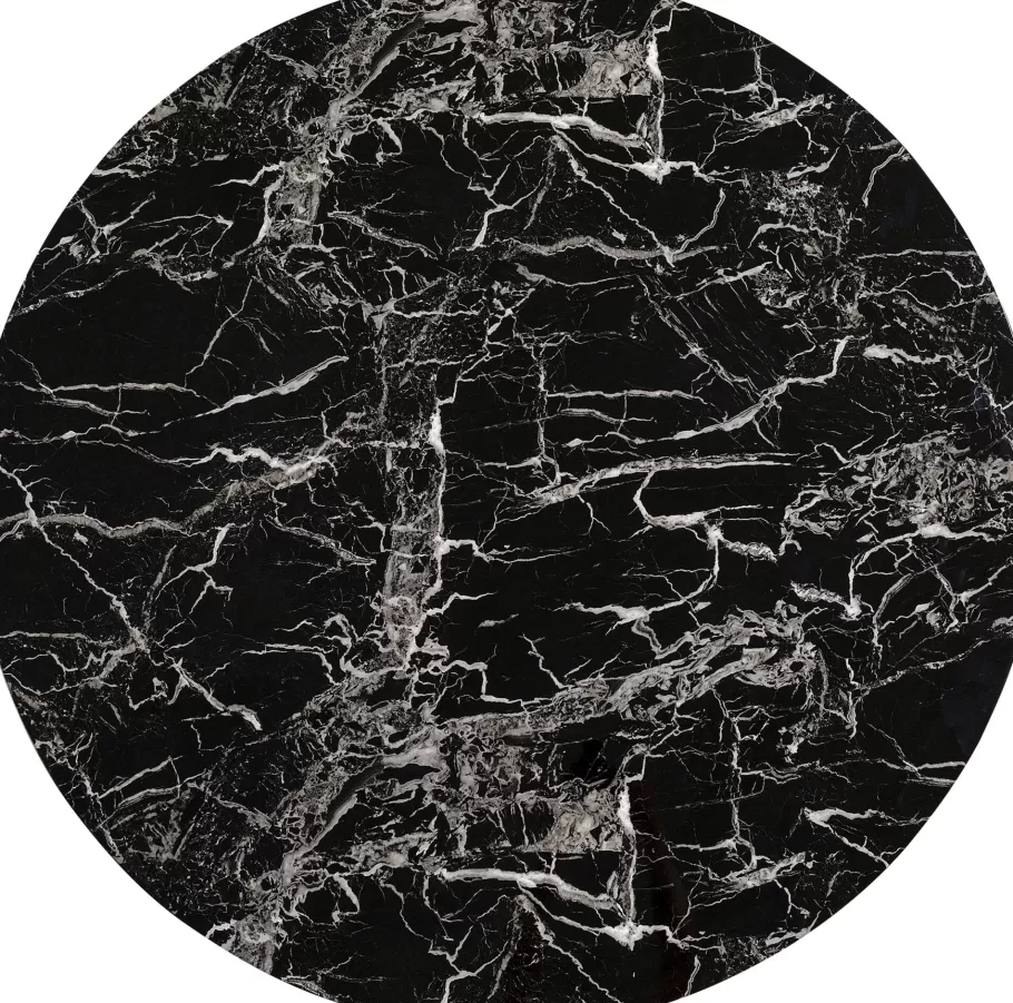 KARE Design Kasten | Tafels<Tafelblad Schickeria Marble Print Black Ø80cm