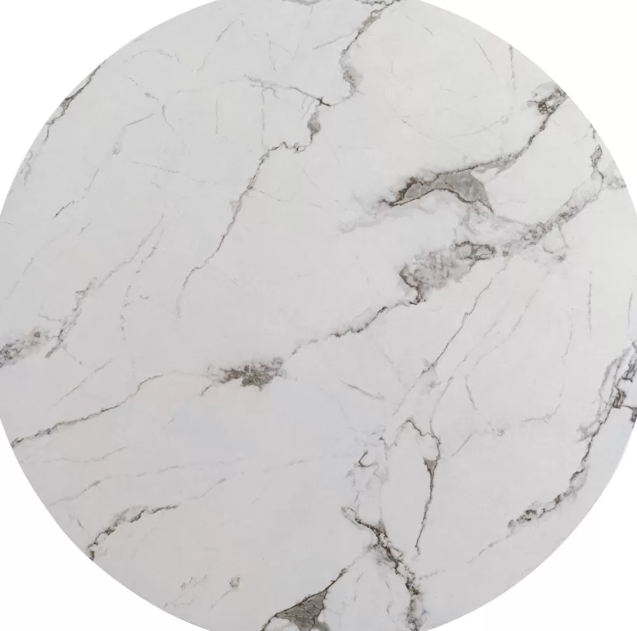 KARE Design Kasten | Tafels<Tafelblad Schickeria Marble Print White Ø110cm