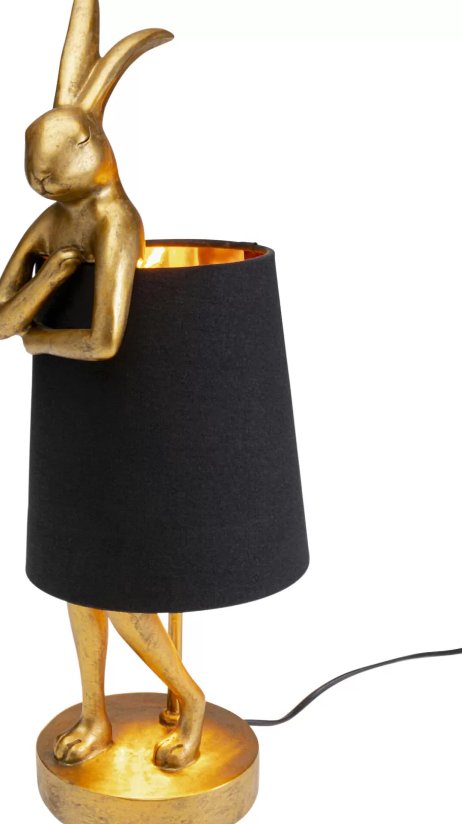 KARE Design Tafellampen | Kasten<Tafellamp Animal Rabbit Gold/Black 50cm