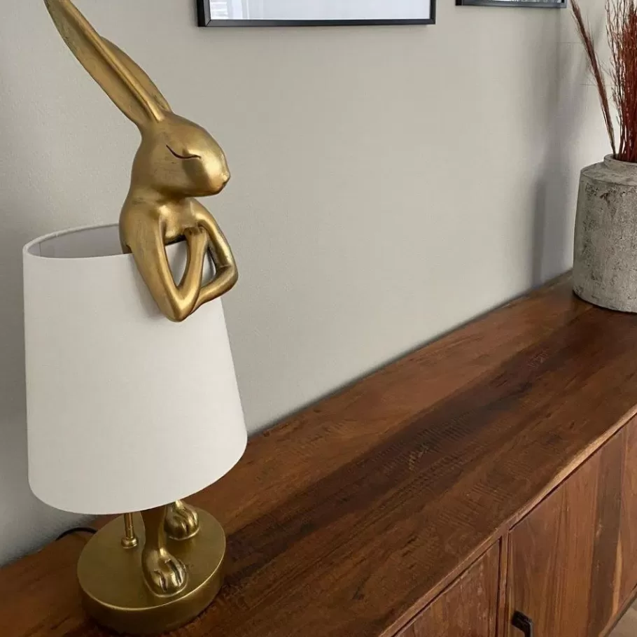 KARE Design Tafellampen | Kasten<Tafellamp Animal Rabbit Gold/White 50cm