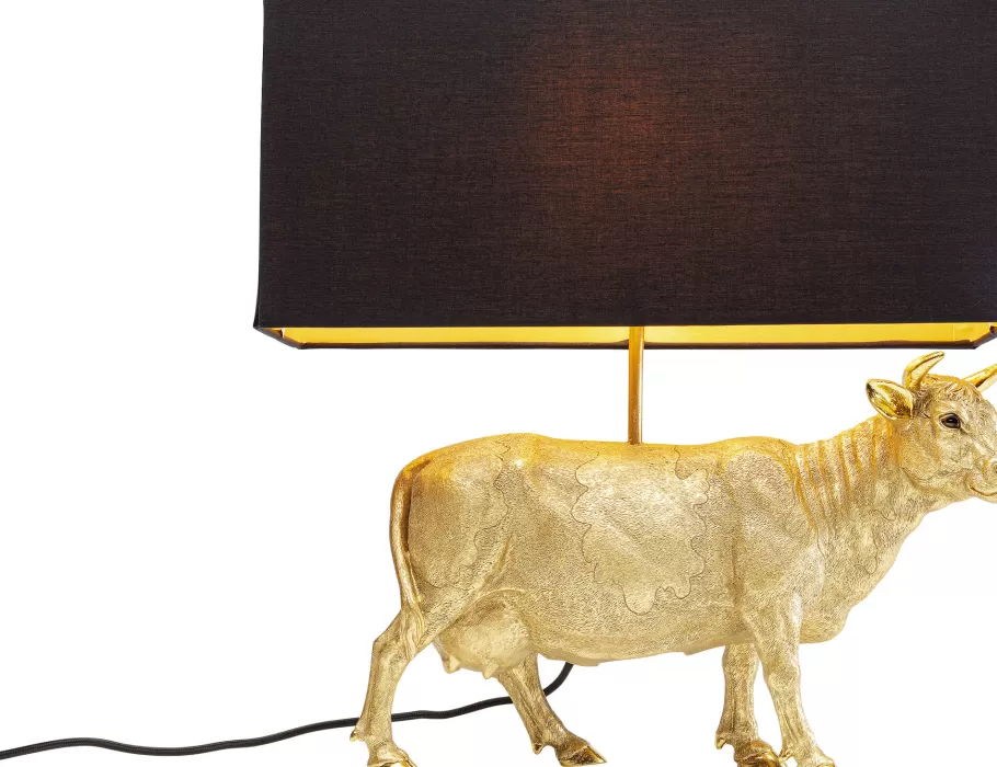 KARE Design Tafellampen | Kasten<Tafellamp Cow Gold 52cm