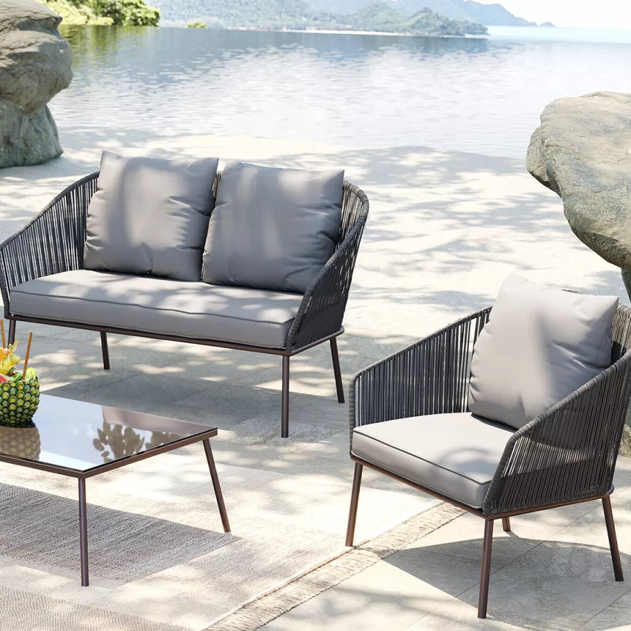 KARE Design Kasten | Tuinmeubelen<Tuinset Elba Grey Quattro (4/part)