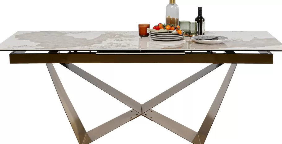 KARE Design Tafels<Uitschuifbare Eettafel Connesso Brass 200(+60)x100cm