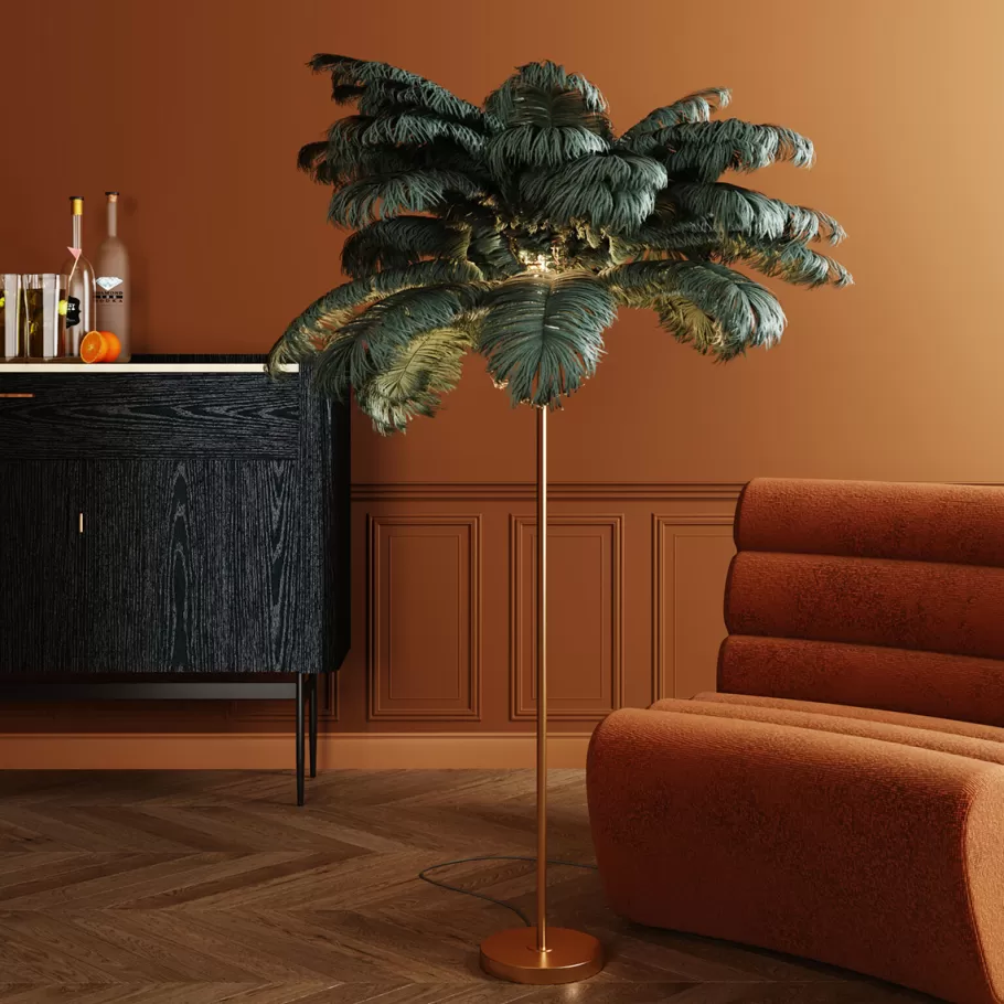 KARE Design Vloerlampen | Tuinmeubelen<Vloerlamp Feather Palm Green 165cm