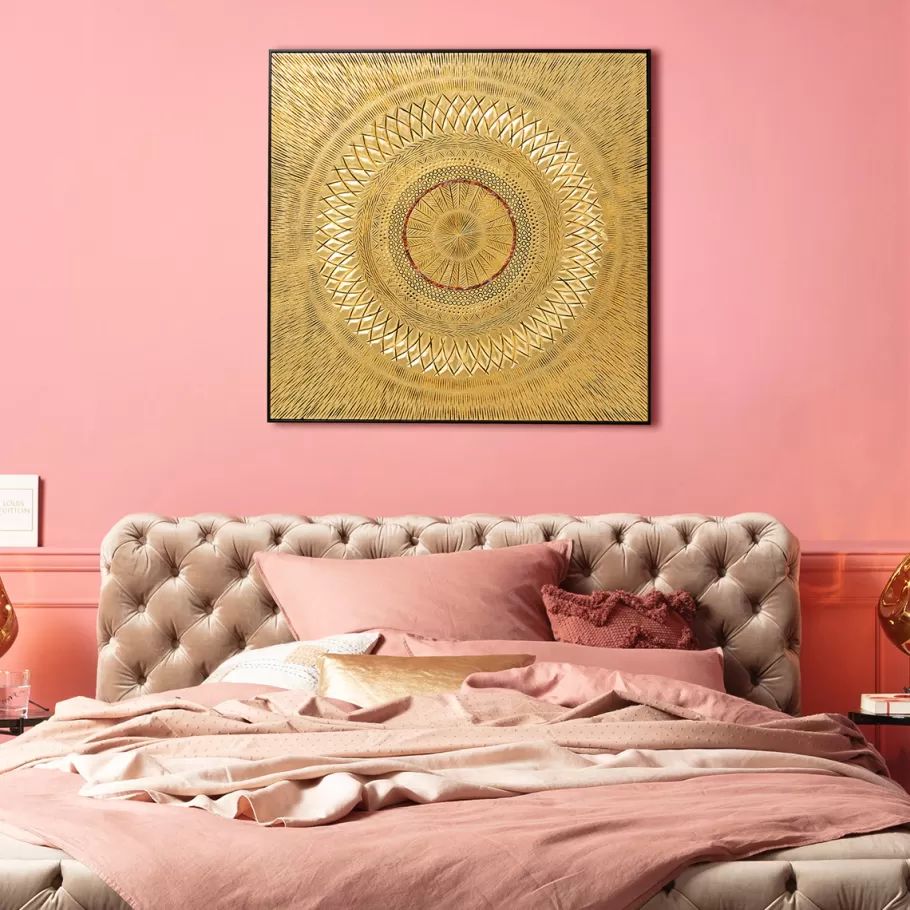 KARE Design Wanddecoratie | Kasten<Wanddecoratie Art Geometric Circle Goud 120x120cm