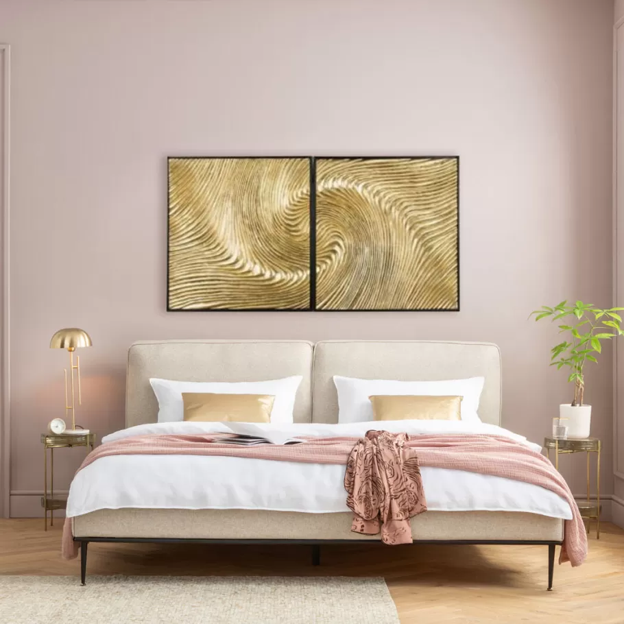 KARE Design Kasten | Tuinmeubelen<Wanddecoratie Wave Gold (Set Van 2)