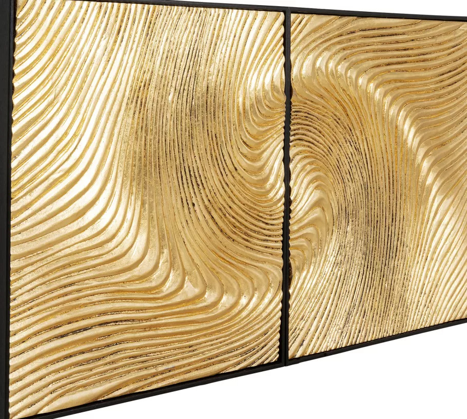 KARE Design Kasten | Tuinmeubelen<Wanddecoratie Wave Gold (Set Van 2)