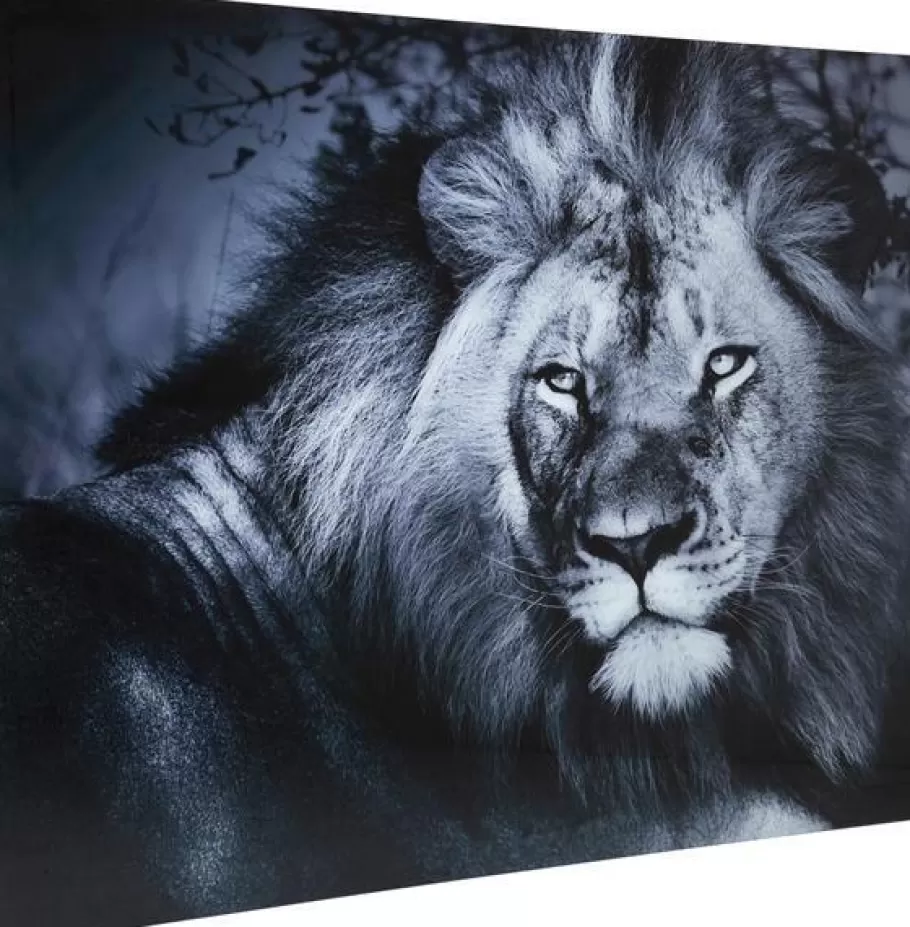 KARE Design Wanddecoratie | Kasten<Wandfoto Glass Lion King Lying 120x160cm