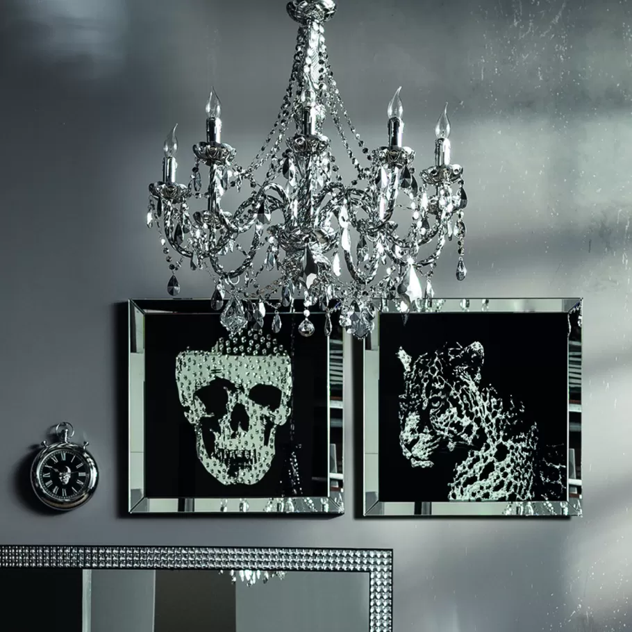 KARE Design Wanddecoratie | Kasten<Wandfoto Skull 100x100cm