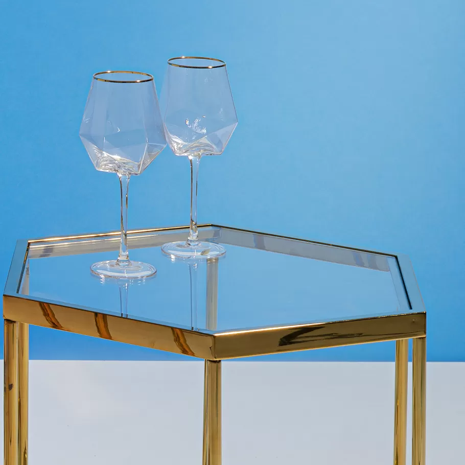 KARE Design Servies & Tafelaccessoires | Tuinmeubelen<Wijnglas Diamond Gouden Rand